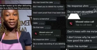 Baker leaks chat with jealous girlfriend after delivering cake to her man