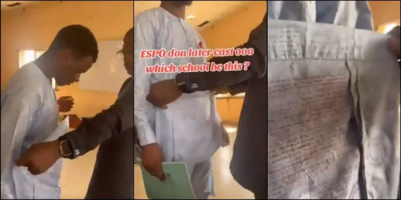Wahala as student is caught with ‘expo’ on his native attire