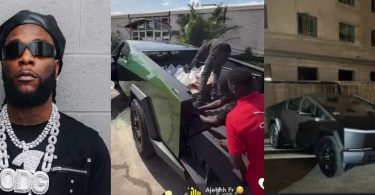 Burna Boy’s Tesla Cybertruck Turns Heads As Team Use It As Delivery Van For Street Food