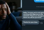 Man laments as he loses K+ job for being Nigerian