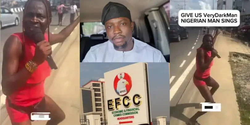 Man protests VeryDarkMan’s arrest, tells EFCC to exchange him with Tinubu and Akpabio
