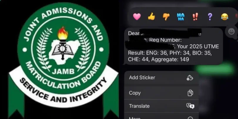 JAMB candidate rejects 149 UTME score