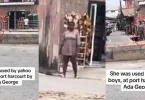 Lady acts strangely on road in port harcourt after alleged yahoo boy drops her