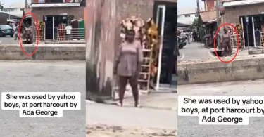 Lady acts strangely on road in port harcourt after alleged yahoo boy drops her