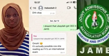 Lady dreams sister will score 302 in JAMB exam, shocked as she gets the exact score