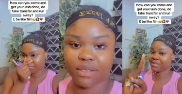Customer scams businesswoman with fake transfer after lash extension service