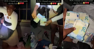 Businesswoman bursts with excitement after spotting 100 euro in okirika bale