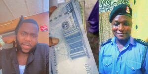 Man applauds police officer who gave ₦20k and helped fix car on Lagos-Ibadan expressway
