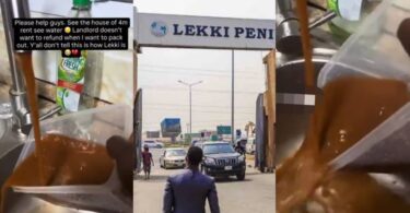 Man cries out over brown tap water in Lekki apartment rented for ₦4M