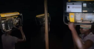 Thief made to dance with stolen generator round pole after residents caught him