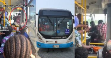 Drama in Lagos BRT as man is caught allegedly stealing from fellow passenger