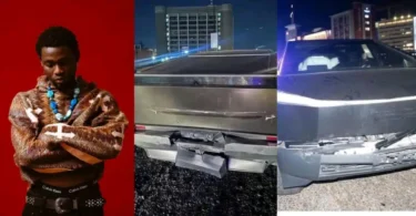 Omah Lay reportedly involved in a ghastly accident with his Tesla Cybertrucks