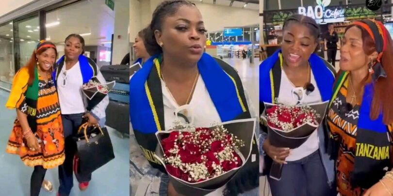 Iyabo Ojo welcomes Funke Akindele to Tanzania ahead of Priscilla’s wedding finale