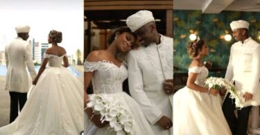 Priscilla Ojo, Juma Jux stir buzz with their wedding outfit