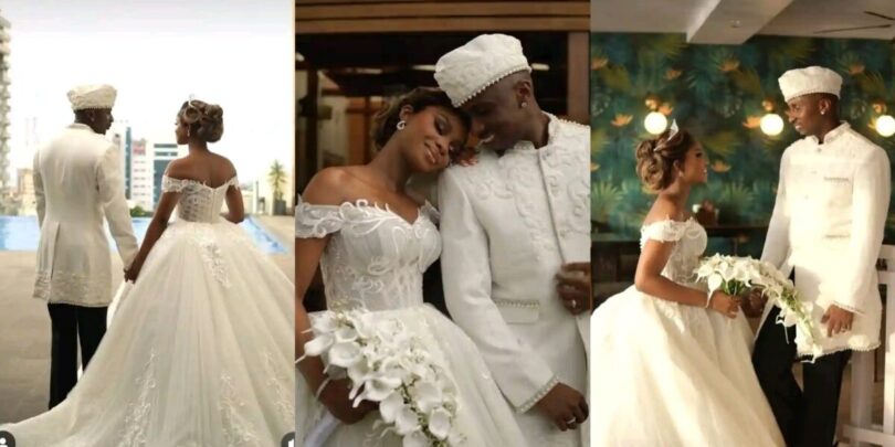 Priscilla Ojo, Juma Jux stir buzz with their wedding outfit
