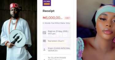 Davido gifts X user N5M