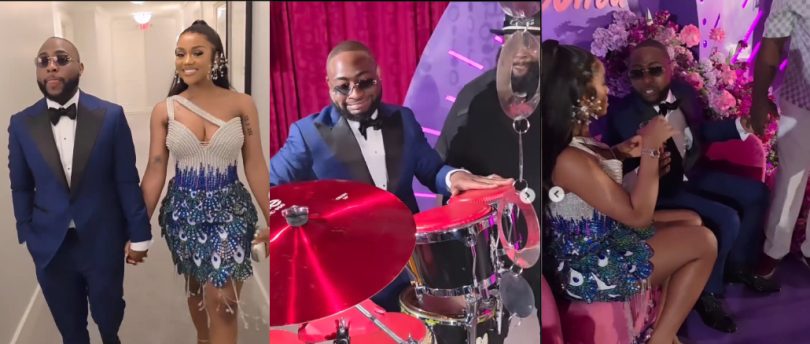 Davido Serenades Chioma With Drum Performance At Her 30th Birthday Bash