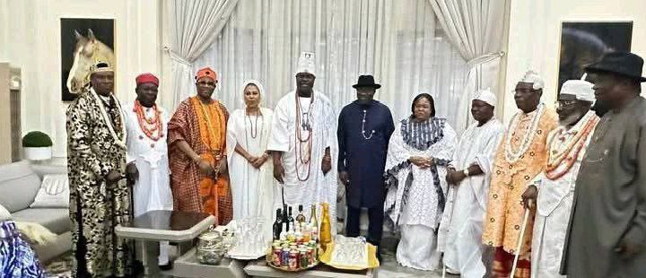 Ooni of Ife Visits Former President Goodluck Jonathan in Bayelsa