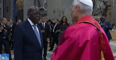 VIDEO: Tinubu meets Pope Leo XIV after inauguration mass in Rome