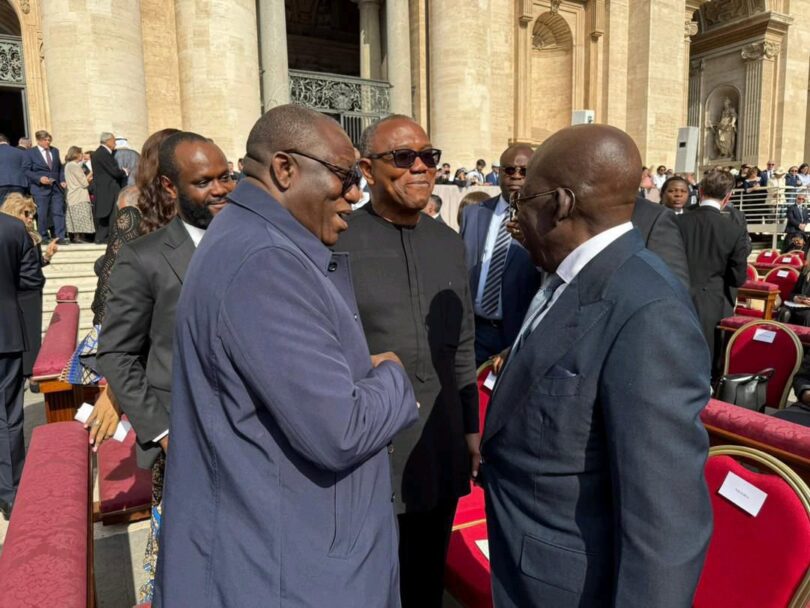 “I’m the Head of the Nigerian Delegation” – Tinubu Tells Peter Obi in Rome