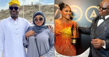 Kazim Adeoti celebrates wife Mercy Aigbe following 2025 AMVCA win