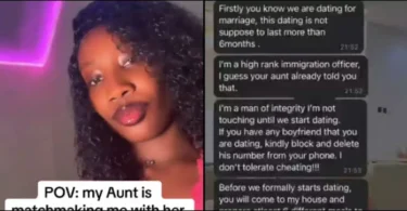 Lady leaks chat she received from her aunty’s boss who’s interested in her
