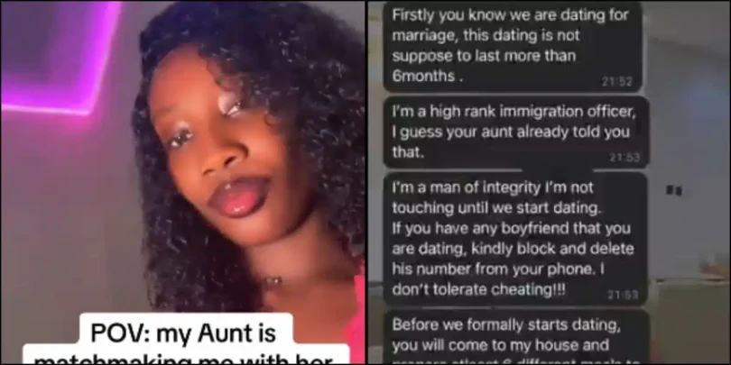 Lady leaks chat she received from her aunty’s boss who’s interested in her