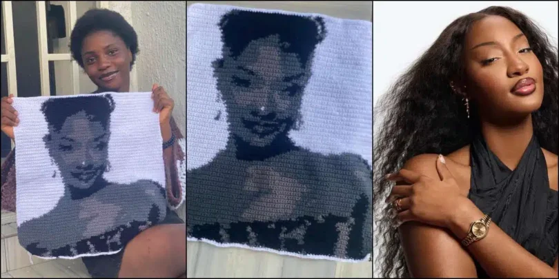 Tems gifts fan N3M after she made crochet design of her
