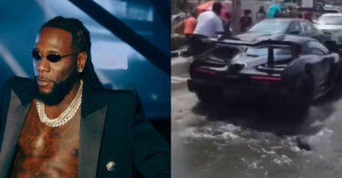 Burna Boy Spotted Driving ₦3.2 Billion McLaren Through Flooded Lagos Road
