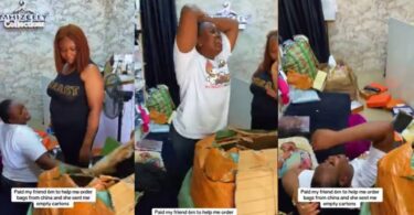 Businesswoman weeps as friend delivers empty cartons after ₦6m payment
