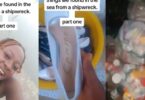 Lady discovers multiple products from shipwreck in sea near her community