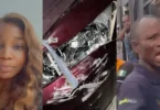 Lady cries out as BRT bus allegedly disobeys traffic light, rams into her car at Obalende