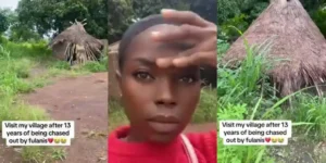 Lady reveals state of village she fled 13 years ago over Fulani herdsmen attack
