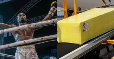 Wife Weeps Bitterly as Body of Late Boxer Olanrewaju Arrives from Ghana