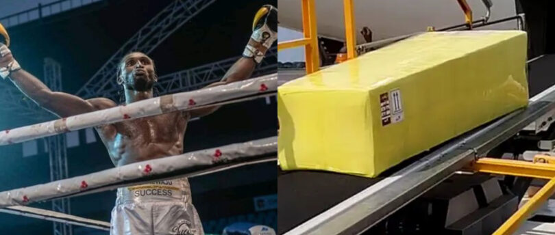 Wife Weeps Bitterly as Body of Late Boxer Olanrewaju Arrives from Ghana