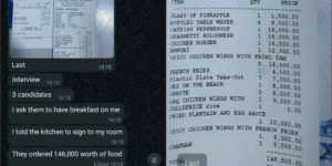 Outrage as three job candidates eat N146K food during interview wait
