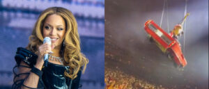 Fans Stunned As Beyoncé’s Flying Car Gets Stuck Mid-Air At Houston Show
