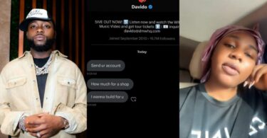 Davido offers to build shop for a female fan