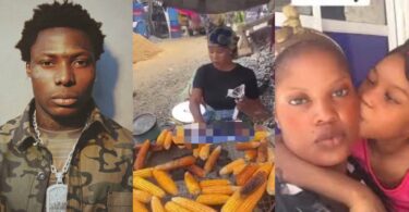 Asake’s baby mama Khadijat spotted selling roasted corn