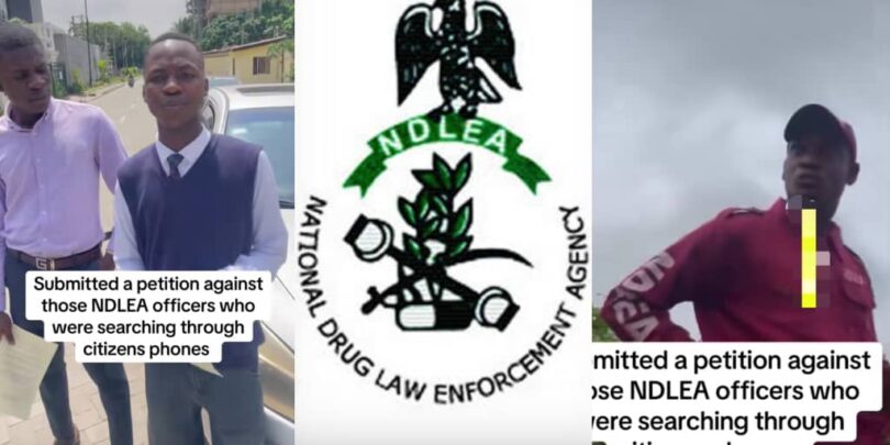 Nigerians petition NDLEA as officer is seen searching phones, says he can raid homes freely