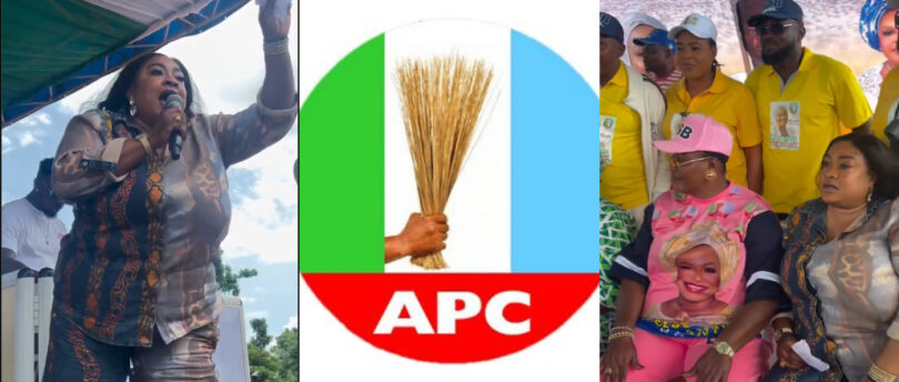 Nollywood Stars Storm APC Rally In Lagos Ahead Of LG Polls, Netizens React